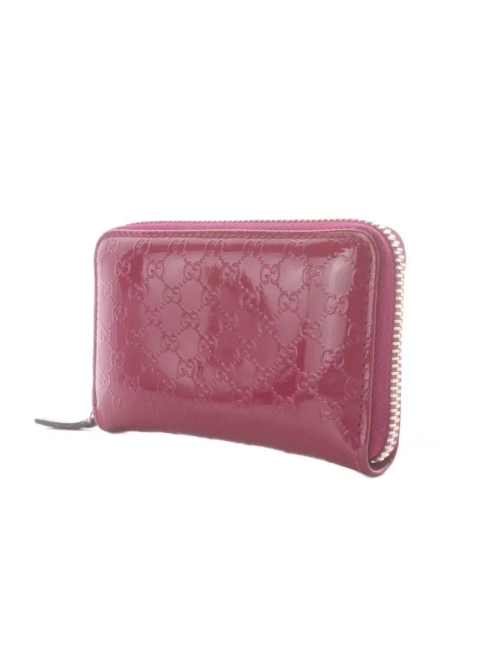 Gucci Micro Guccissima Coin Purse Wallet Zip Around GG Pattern Pink